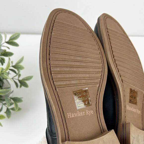 Hawker Rye Men's Black Leather Oxfords Size 8 - Picture 7 of 8